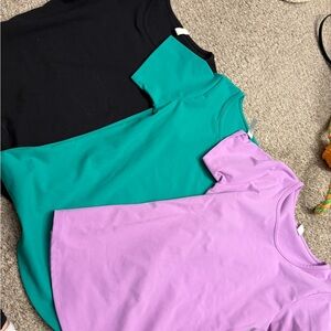 P'tula Short-Sleeve Crewneck Tee - Black, Teal, Lavender